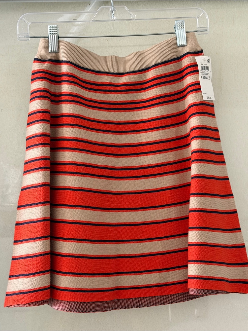 Grunt Style Red, Tan & Navy Striped A-Line Skirt
